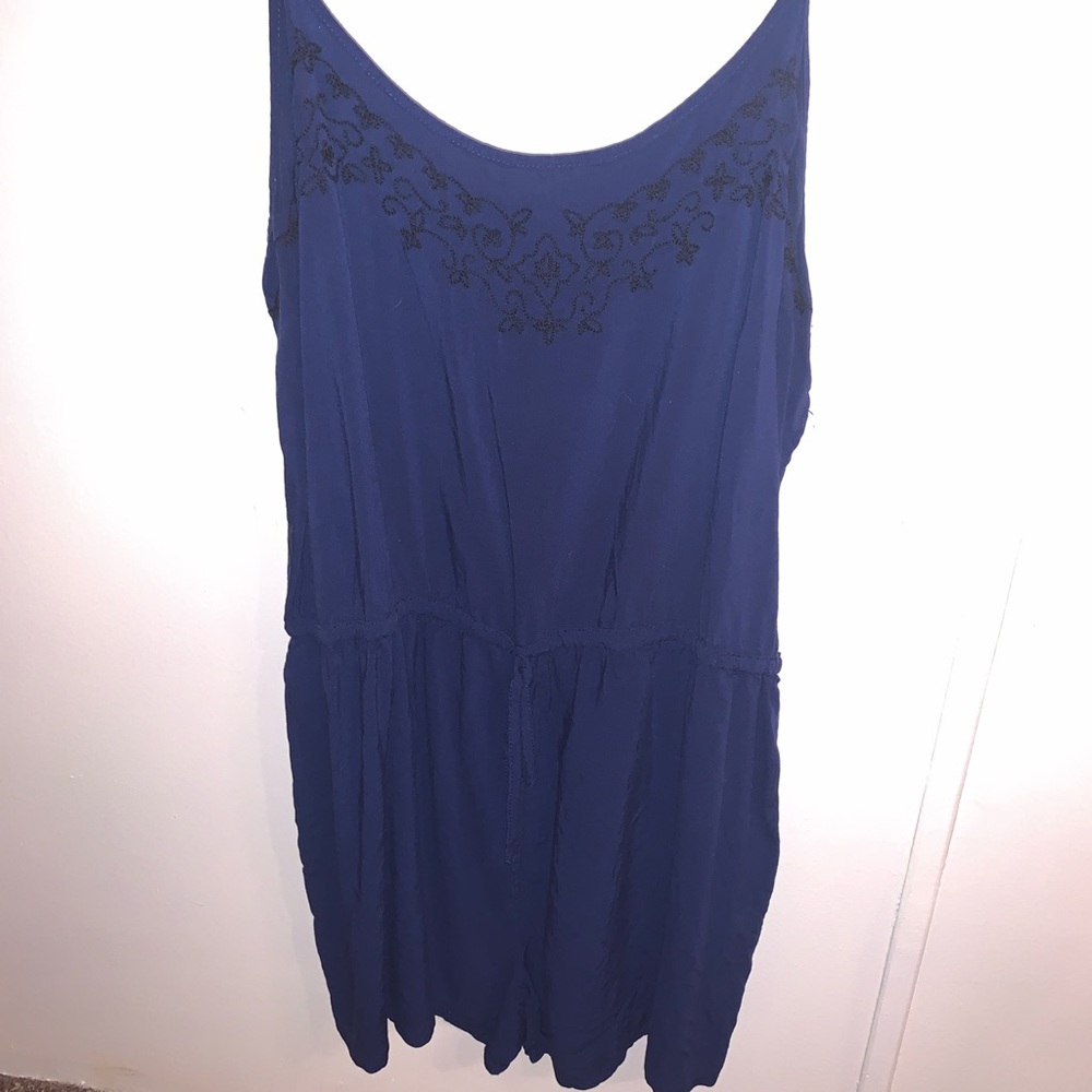Dark Blue Romper with black lace